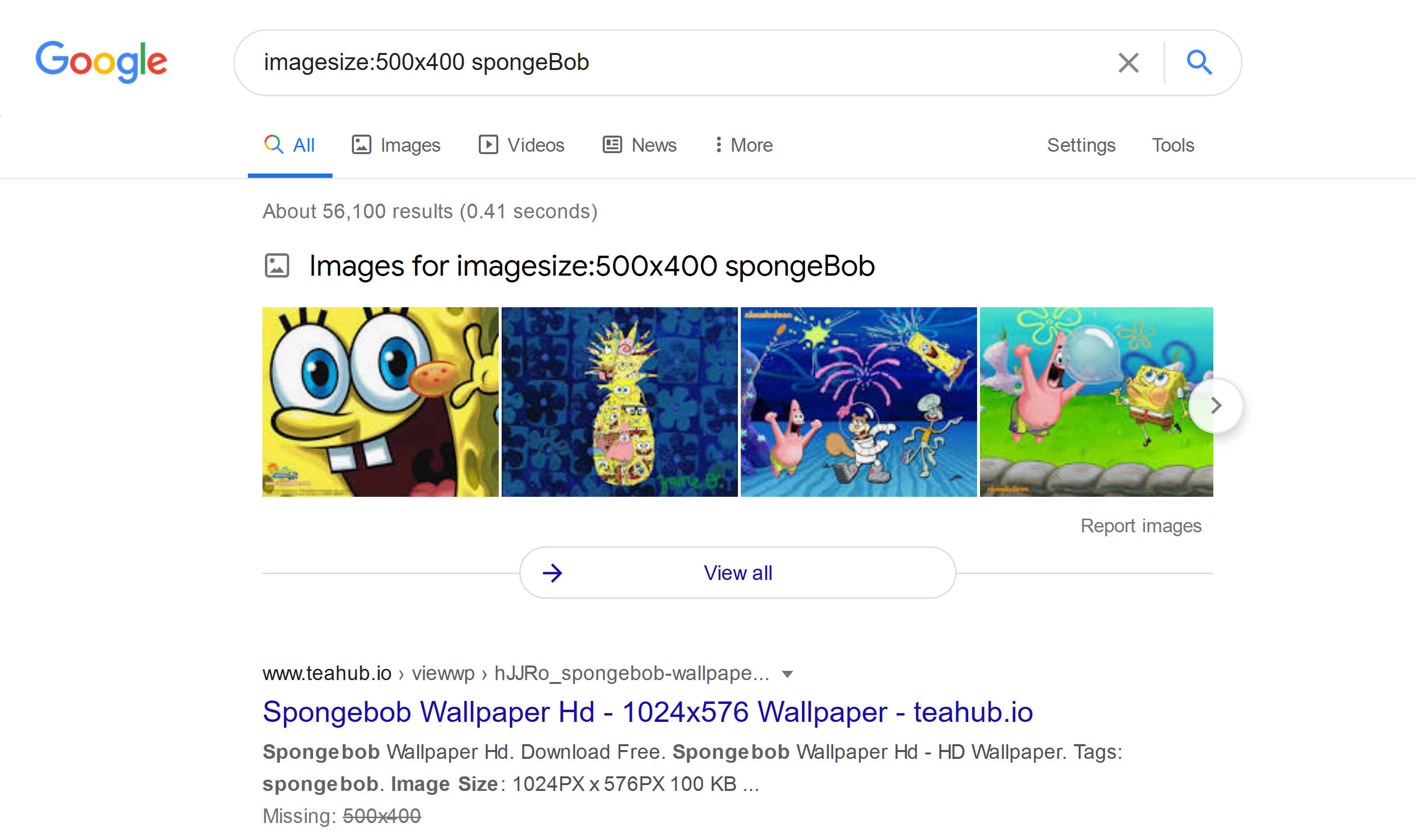 Exact 500x400 spongebob image