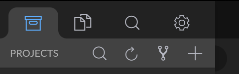 On the projects tab, click the fork icon (the third icon)
