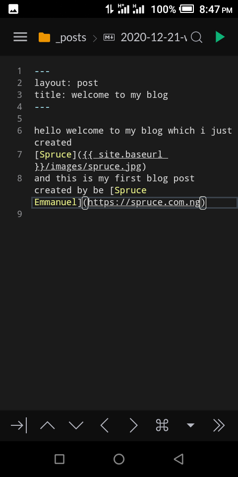 Edit jekyll config file in spck editor