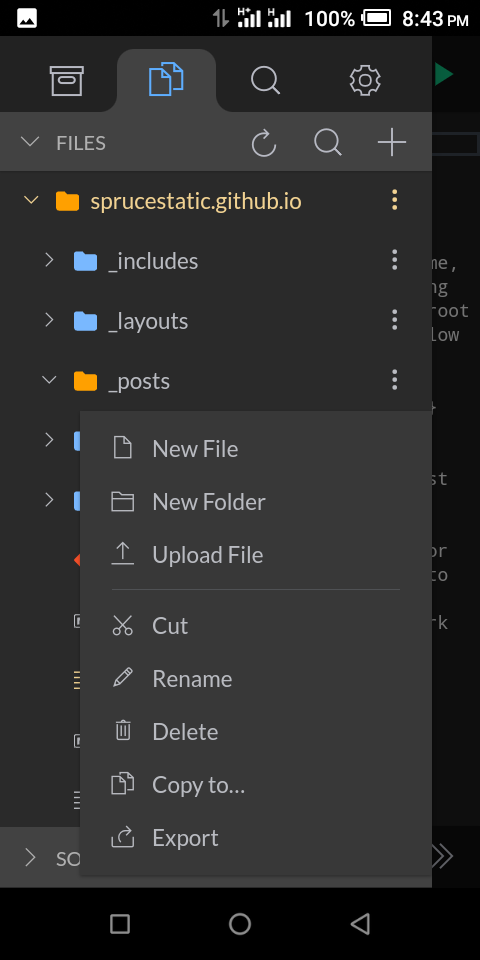 new post in jekyll spck editor